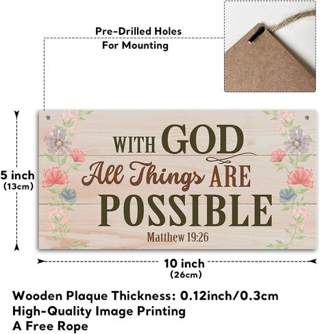 The Lord Himself Goes Before You - Hanging Wood Plaque with Rope, Inspirational Printed Wood Plaque Sign Hanging for Study Door Office, Wall Art Home Farmhouse Decoration Gift for Christian -C14 in Saudi Arabia