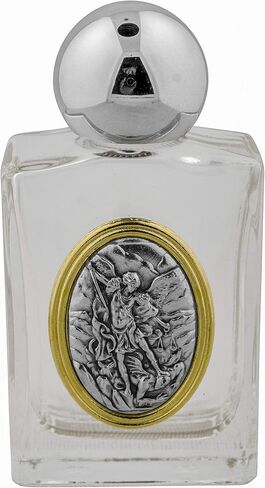 Glass Holy Water Bottle with Gold Accent (Saint Michael the Archangel) in Saudi Arabia