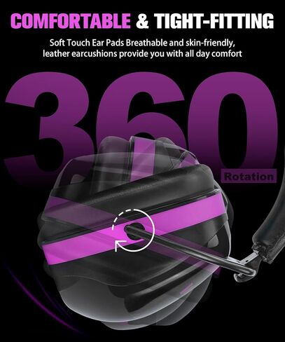ZOHAN 012 Hearing Protection Earmuffs for Noise Reduction - SNR 34dB - Ear Protection for Mowing, Autism, Working in Saudi Arabia