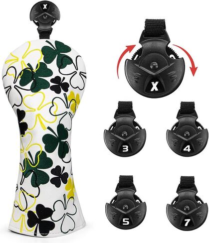 Shamrock Clover Golf Driver 3 Fairway Wood Hybrid Head Cover Headcover, Single Golf Driver Cover Fairway Wood Cover Hybrid Headcover Or Set Golf Club Covers 1 3 h in Kuwait