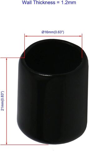 20PCS ID16mm(5/8") Black PVC Rubber End Caps, Vinyl Flexible End Caps, Round Pipe End Caps, Bolt Thread Protector Safety Caps in Saudi Arabia
