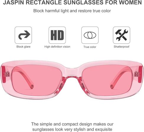 JASPIN Rectangle Sunglasses for Women Men Trendy Y2k Retro 90s Sun Glasses UV400 Protection Cool Square Frame in Saudi Arabia
