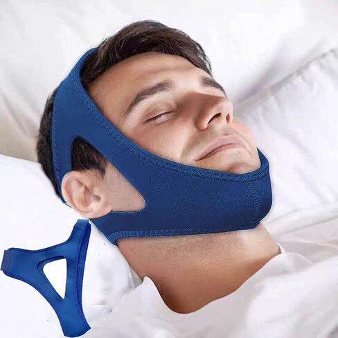 حزام الذقن المضاد للشخير لمستخدمي CPAP، حل إيقاف الشخير قابل للتعديل وجيد التهوية، يساعد على النوم، سدادة شخير مريحة مناسبة للرجال والنساء in Saudi Arabia