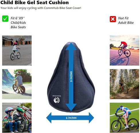 Kids Bike Gel Seat Cushion Cover, Child Bike Seat Cover, Comfortable Trailer Cycle Balance Bike Small Wheelers Saddle Pad for Kids in Saudi Arabia