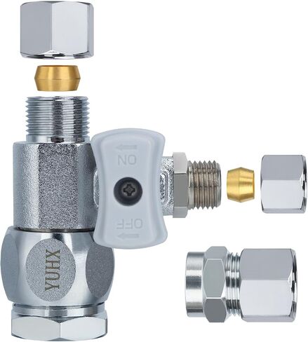 محول تغذية المياه 3/8" x 1/4" أو 3/8" Add-A-Tee، 1/2 x 1/4 أو 3/8 مقسم خط الماء، 1/4 ضغطة للتوصيل غير المناسب للخيط أو الخرطوم المضفر in Kuwait