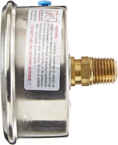 PIC Gauges S203L-254P U-Clamp Panel Mount Glycerine Filled Single Scale Pressure Gauge w/ SS Case/Bezel, Brass Internals, PC Lens, 2.5" Dial, 0/3000 psi Range, 1/4" Male NPT in Saudi Arabia
