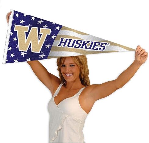 Washington UW Huskies Nation USA Stars and Stripes Pennant Pennant Banner Flag in Saudi Arabia