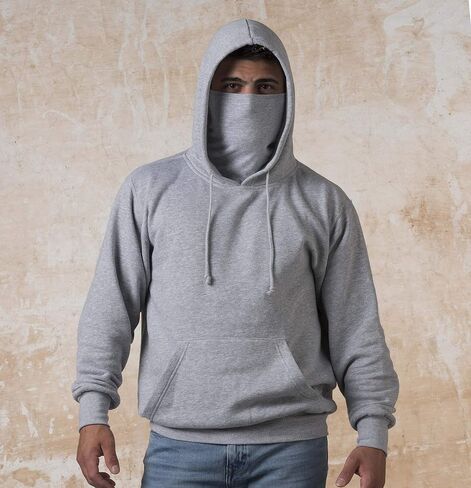 MV Sport Hoodie with Mask for Men - Hooded Gaiter Face Cover - Mens Sweatshirt with Mask Built In - Facemask Hoodie in Saudi Arabia