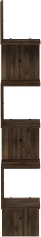 Furinno Rossi 5-Tier Wall Mount Floating Corner Square Shelf, Columbia Walnut in Kuwait