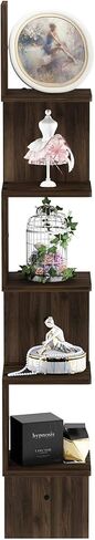 Furinno Rossi 5-Tier Wall Mount Floating Corner Square Shelf, Columbia Walnut in Kuwait