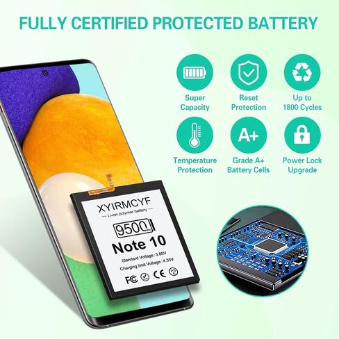بطارية Galaxy S10 (ترقية جديدة 2024)، بطارية عالية السعة 9000 مللي أمبير في الساعة لهاتف Galaxy S10 SM-G973U مع أدوات إصلاح in Saudi Arabia
