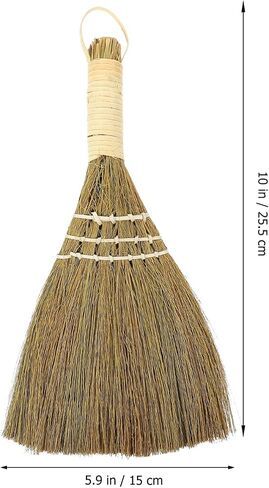 2pcs Small Natural Whisk Broom Sweeping Hand Handle Broom Asian Thai Duster Whisk Broomstick Straw Soft Broom for Cleaning Dustpan Desktop L Hand Broom in Saudi Arabia