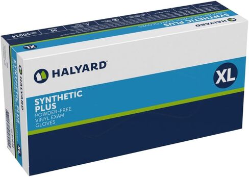 قفازات HALYARD الاصطناعية بالإضافة إلى الفينيل، خالية من البودرة، 7.9 مل، 9.5 بوصة، أبيض، X-Large، 50034 (صندوق من 90) in Saudi Arabia