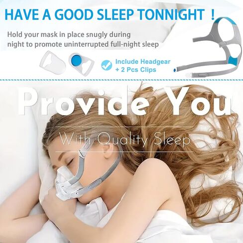 حزام أغطية الرأس F20 مع مشابك، حزام رأس Airfit F20 Cpap قابل للتعديل، غطاء رأس بديل مريح لقناع Cpap مع مشابك مغناطيسية لـ Airfit/AirTouch F20، مقاس متوسط in Kuwait