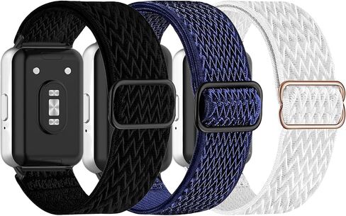 Nigaee 3 Pack Elastic Nylon Watch Bands Compatible with Samsung Galaxy Fit 3,Stretchy Adjustable Breathable Replacement Straps Soft Nylon Loop Wristbands for Women Men in Saudi Arabia