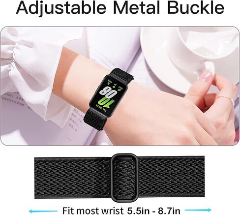 Nigaee 3 Pack Elastic Nylon Watch Bands Compatible with Samsung Galaxy Fit 3,Stretchy Adjustable Breathable Replacement Straps Soft Nylon Loop Wristbands for Women Men in Saudi Arabia