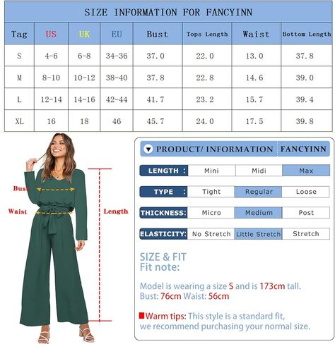 FANCYINN Womens 2 Piece Outfit Set V Neck Long Sleeves Tops High Waisted Paper Bag Pants with Belt in Saudi Arabia