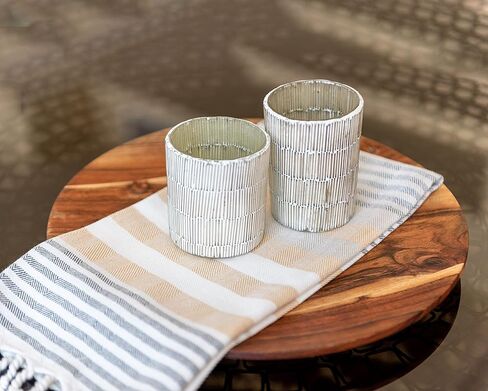 Karma Gifts,Medium Rustic White Mercury Glass Votive in Kuwait