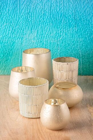 Karma Gifts,Medium Rustic White Mercury Glass Votive in Kuwait