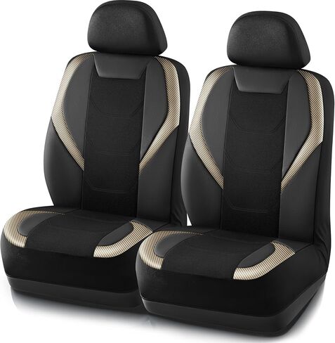 Car Seat Cover, Leather Carbon Fiber Full Set Car Seat Cover, Automotive Interior Cover, Universal Fit for Most Cars, SUVs and Trucks and Vans Airbag Compatible (Full Set Red) in Kuwait