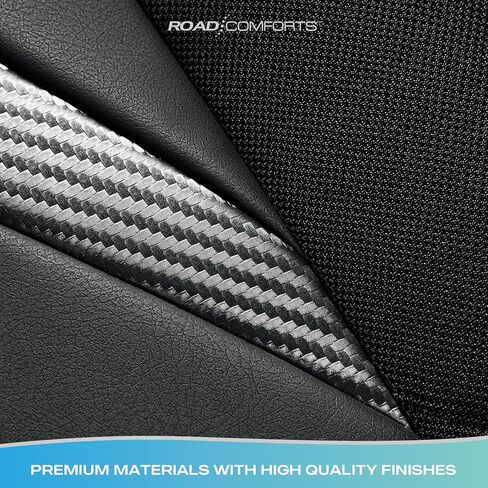 Car Seat Cover, Leather Carbon Fiber Full Set Car Seat Cover, Automotive Interior Cover, Universal Fit for Most Cars, SUVs and Trucks and Vans Airbag Compatible (Full Set Red) in Kuwait