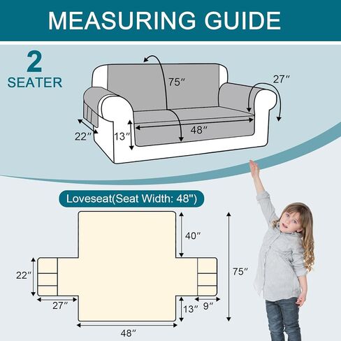 Turquoize Waterproof Couch Cover for Dogs Sofa Covers Washable Couch Covers for 3 Cushion Couch Sofa Non-Slip Pet Couch Covers for Sofa Furniture Covers for Pets, Kids,Dog (Sofa 68", Brown) in Saudi Arabia