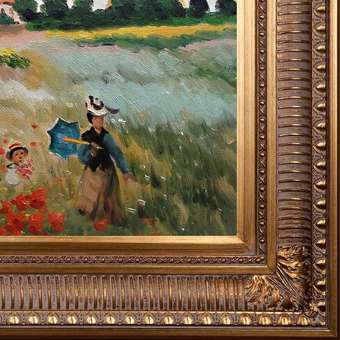 حقل خشخاش La Pastiche باللون الأرجنتيني مع لوحة زيتية بإطار ذهبي ملكي، مقاس 32.5 بوصة × 28.5 بوصة، متعددة الألوان in Kuwait