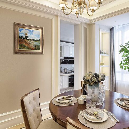 حقل خشخاش La Pastiche باللون الأرجنتيني مع لوحة زيتية بإطار ذهبي ملكي، مقاس 32.5 بوصة × 28.5 بوصة، متعددة الألوان in Kuwait