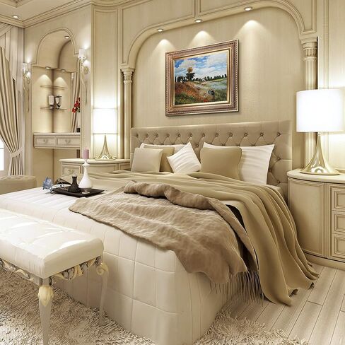 حقل خشخاش La Pastiche باللون الأرجنتيني مع لوحة زيتية بإطار ذهبي ملكي، مقاس 32.5 بوصة × 28.5 بوصة، متعددة الألوان in Kuwait