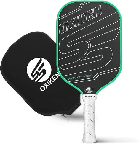 OXIKEN 16 mm Pickleball Paddles USAPA Approved T700 Carbon Fiber Surface (CFS) 8.3oz Pickle Paddle, Thermoformed High Grit & Spin, 5.5" Elongated Handle, Anti Slip Sweat Absorbing Grip with Cover Case in Saudi Arabia