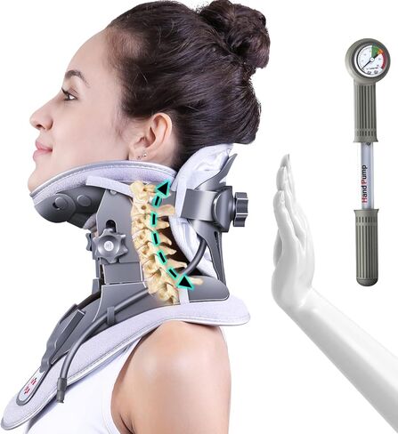 Twinklepoch Cervical Neck Traction Device with 3 Power Tractions and 8 Built-in Airbag Support, Adjustable Cervical Traction Device, Neck Pain Relief and Stretching in Saudi Arabia