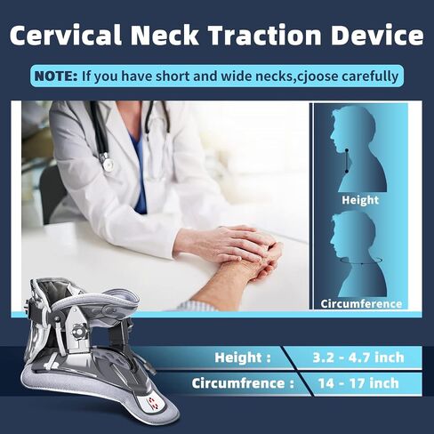 Twinklepoch Cervical Neck Traction Device with 3 Power Tractions and 8 Built-in Airbag Support, Adjustable Cervical Traction Device, Neck Pain Relief and Stretching in Saudi Arabia