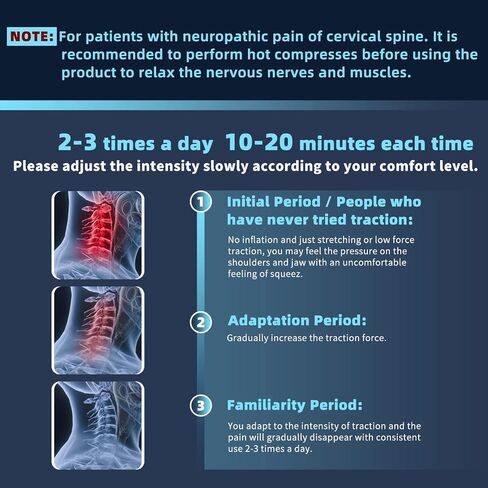 Twinklepoch Cervical Neck Traction Device with 3 Power Tractions and 8 Built-in Airbag Support, Adjustable Cervical Traction Device, Neck Pain Relief and Stretching in Saudi Arabia