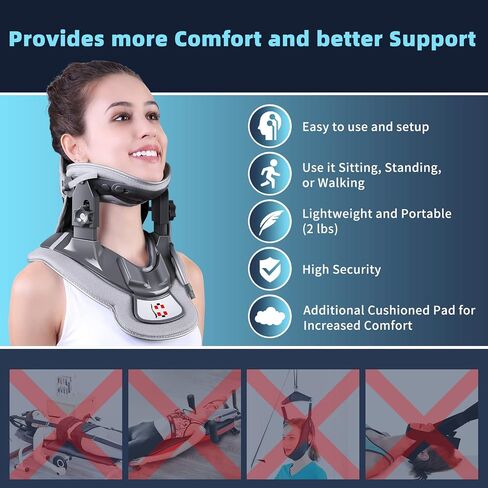 Twinklepoch Cervical Neck Traction Device with 3 Power Tractions and 8 Built-in Airbag Support, Adjustable Cervical Traction Device, Neck Pain Relief and Stretching in Saudi Arabia