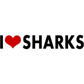 ملصق WitnyStore I Love Sharks على شكل قلب قارب السمك المحيط القاتل الحيوان ملصق من الفينيل ممتص الصدمات للسيارة