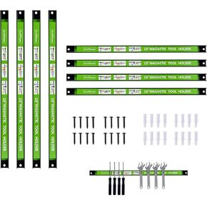 Magnetic Tool Holder 18 Inch 8 Pack Heavy Duty Magnet Tool Bar Strip Rack Wall Mount Green¡­