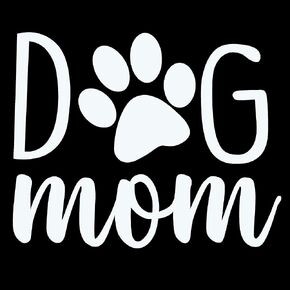 Dog Mom with paw Decal Puppy Mother | White | Made in USA by Stick This! | Sticker for Car or Truck Windows, Laptop, Water Bottle, Tablets etc. | 4.75" x 3.75" |