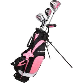 Left Handed Pink Junior Golf Club Set for Age 9 to 12