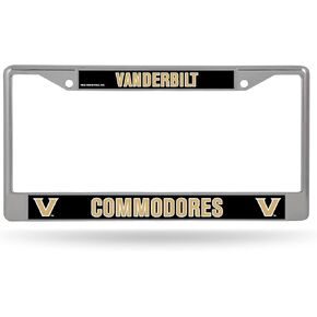 Rico Industries NCAA Vanderbilt Commodores 12" x 6" Silver Chrome Frame 12" x 6" Chrome Frame - Car/Truck/SUV Automobile Accessory