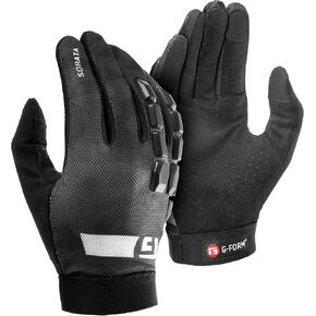 G-Form Sorata 2 Mountain Bike Gloves - Breathable Gloves for MTB & Dirt Bike Riders - Cycling Gloves with Knuckle Protection - Flexible Gloves for Bikers - Black/White, Youth L/XL