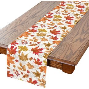 Fall Table Runner, 13 x 48 Inch Fall Runner for Table Fall Decorations for Home Seasonal Fall Thanksgiving Holiday Decor for Indoor Outdoor Dining Table Decorations