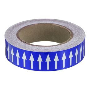 PATIKIL Directional Flow Arrow Tape 4" x65', Adhesive Pipe Identification Marking Stickers for Pipe Flow Labeling, White on Blue