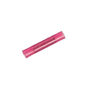 100 Red Nylon Insulated Seamless Butt Splice Connectors Non-Flared Entry 22-18 AWG by A Plus Parts House (Made in USA)