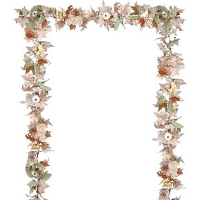 Artiflr 2 Pack Fall Maple Leaf Garland Artificial Maple Garland, Autumn Hanging Fall Leave Vines for Indoor Outdoor Wedding Thanksgiving Dinner Party Decor