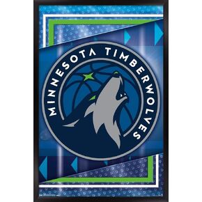 Trends International NBA Minnesota Timberwolves-Logo 17 Wall Poster, 14.725" x 22.375", Black Framed Version