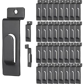 Sumnacon Slatwall Utility Notch Hooks 35 Pack Metal Slatwall Hooks for Pictures Frames Painting Arts Baskets,Sturdy Slat Wall Hanging Hooks Black Slatwall Picture Hanger for Shop Garage Show Display