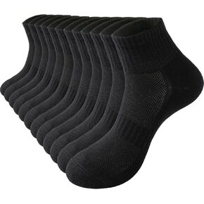 Womens Ankle Socks Cotton Mini Crew Socks Cushioned Running Gym Workout Socks for Women 6 Pairs