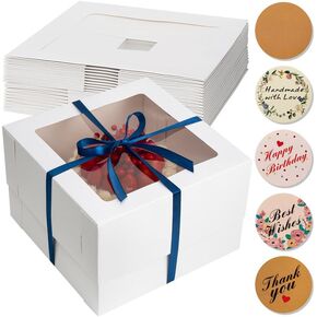 12x12x8 Bundt Cake Boxes (10 Pack) | Designed in USA | Heavy Duty Most Certified Cake Box of the Market