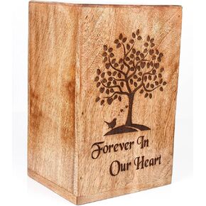 صندوق جرة شجرة الحياة الخشبية للرماد البشري، صندوق جرار جنازة حرق الجثث، الجرار التذكارية للحيوانات الأليفة، الجرة المزخرفة، الجرة الرضيعة للبالغين، صندوق رماد الدفن التذكاري | 9 × 6 × 5 بوصة in Kuwait