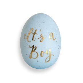 It’s a Boy Easter Gender Reveal, Ceramic Blue Egg Spring Pregnancy Announcement Gift for Grandparents